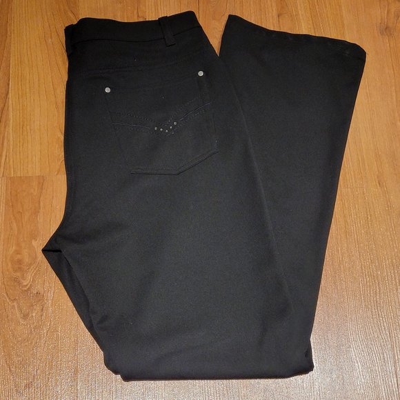 3/$75 SALE! Gollehaug Jean-Style Pant, Black with Crystals - Picture 4 of 5